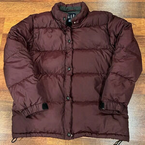 Women's Gap Burgundy Down Filled Puffer Coat / Sz Small Very Warm Jacket